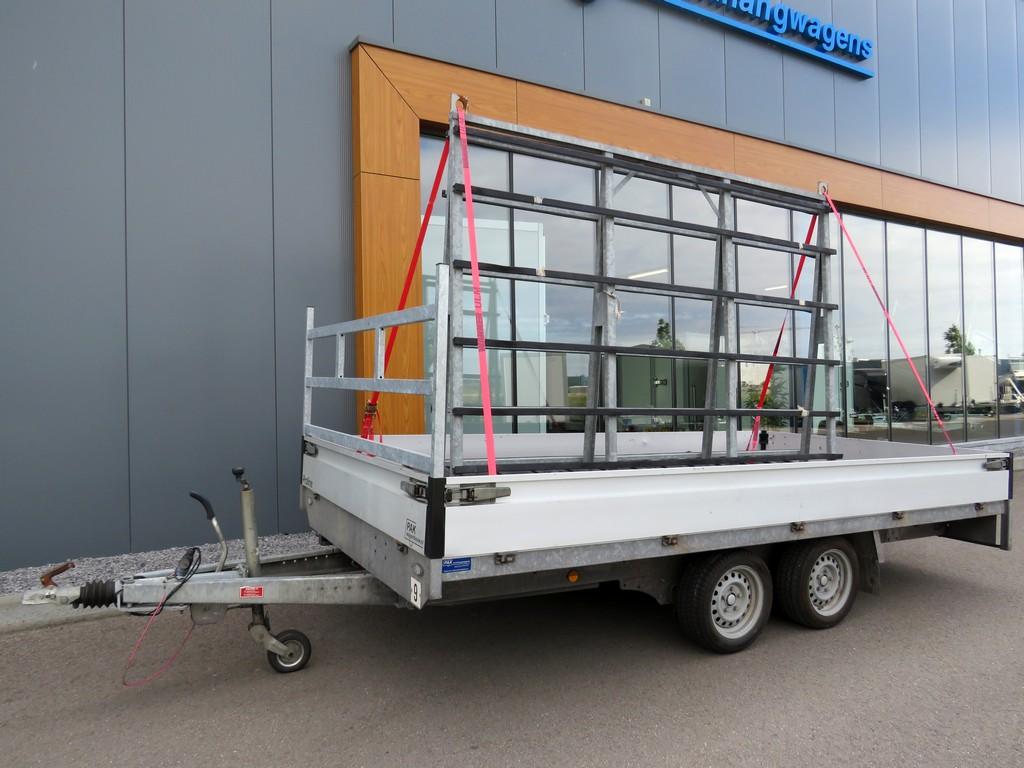 Plateauaanhangwagens met glasbok tandemas 400x200cm 2800kg